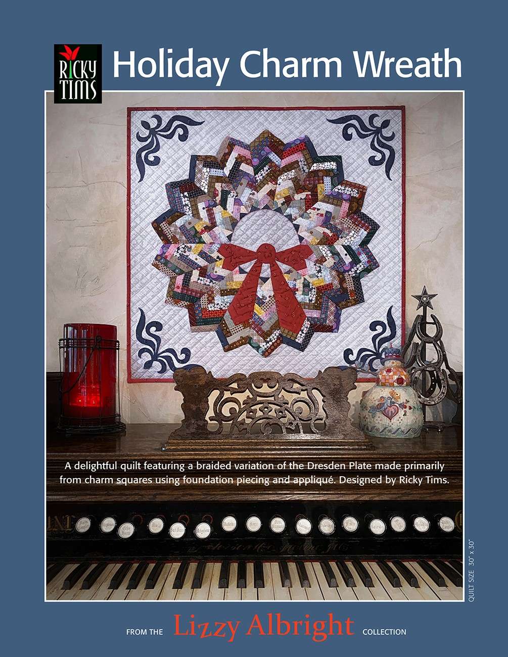 Enchanting Holiday Charm Wreath Wall Quilt