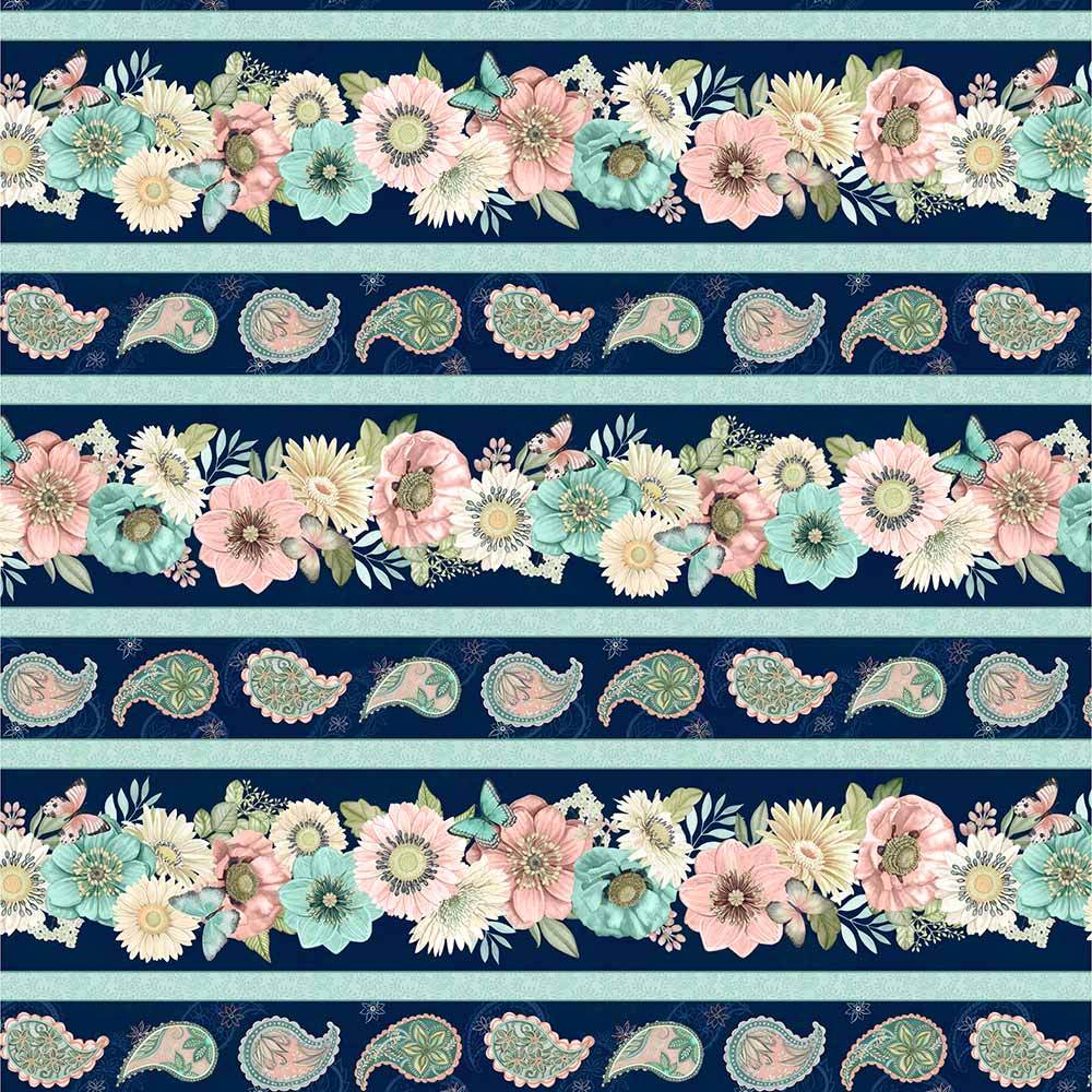 Wilmington Prints - Blissful by Danielle Leone - Repeating Stripe Multi Yardage - A Must-Have!