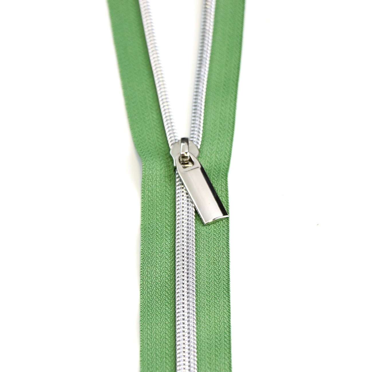 Stunning Magnolia Nickel Zippers by the Yard