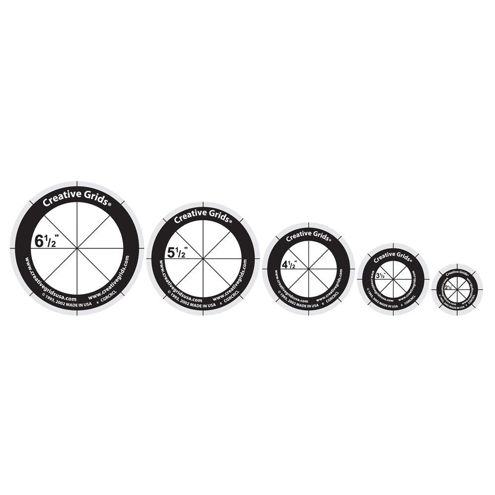 Unleash Your Creativity with Creative Grids Rotary Cutting Circles (5 Disc with Grip)!
