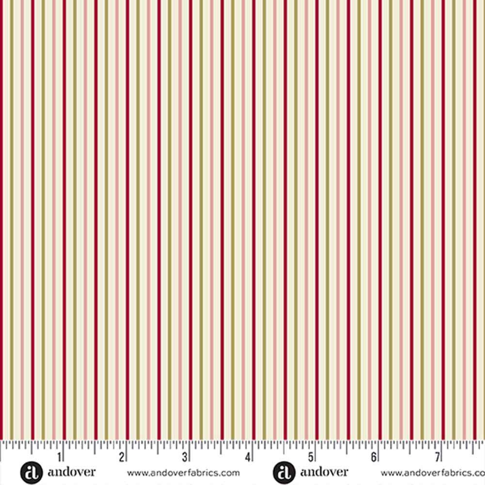 Andover Fabrics' A Woodsy Cottage by Judy Jarvi - Cottage Stripe Multi Yardage: A Whimsical Vintage Treat!