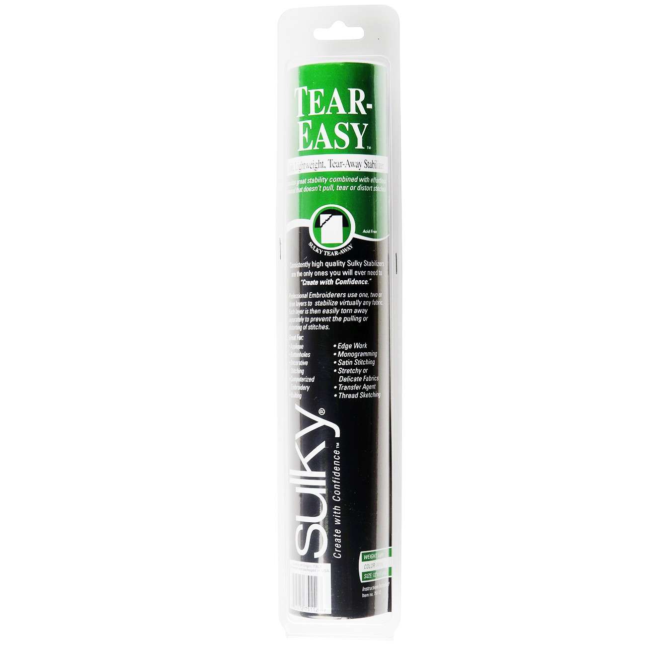 Tear-Easy White Tear-Away Stabilizer: 12in x 12yds for Effortless Sewing!