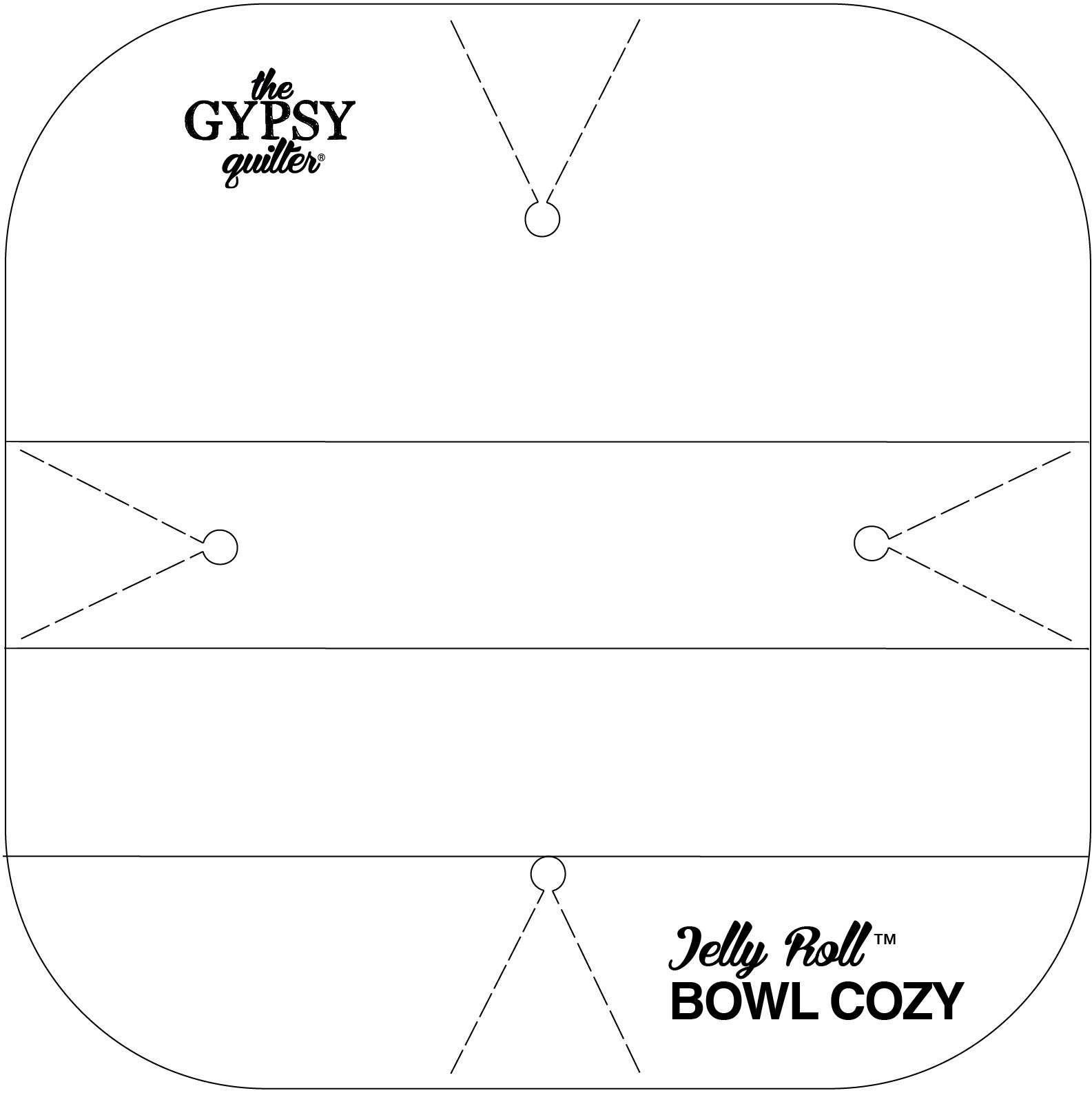 Gypsy Quilter's Enchanting Jelly Roll Bowl Cozy Template
