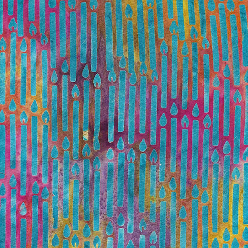 Island Batiks - Multi - Yellow Pink Blue Jellybean Candle Yardage: A Colorful Batik Delight