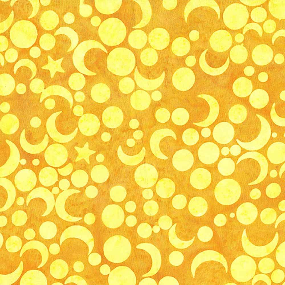 Island Batiks - Orange Daffodil Moon Sun Stars Circle Yardage: A Batik Paradise!