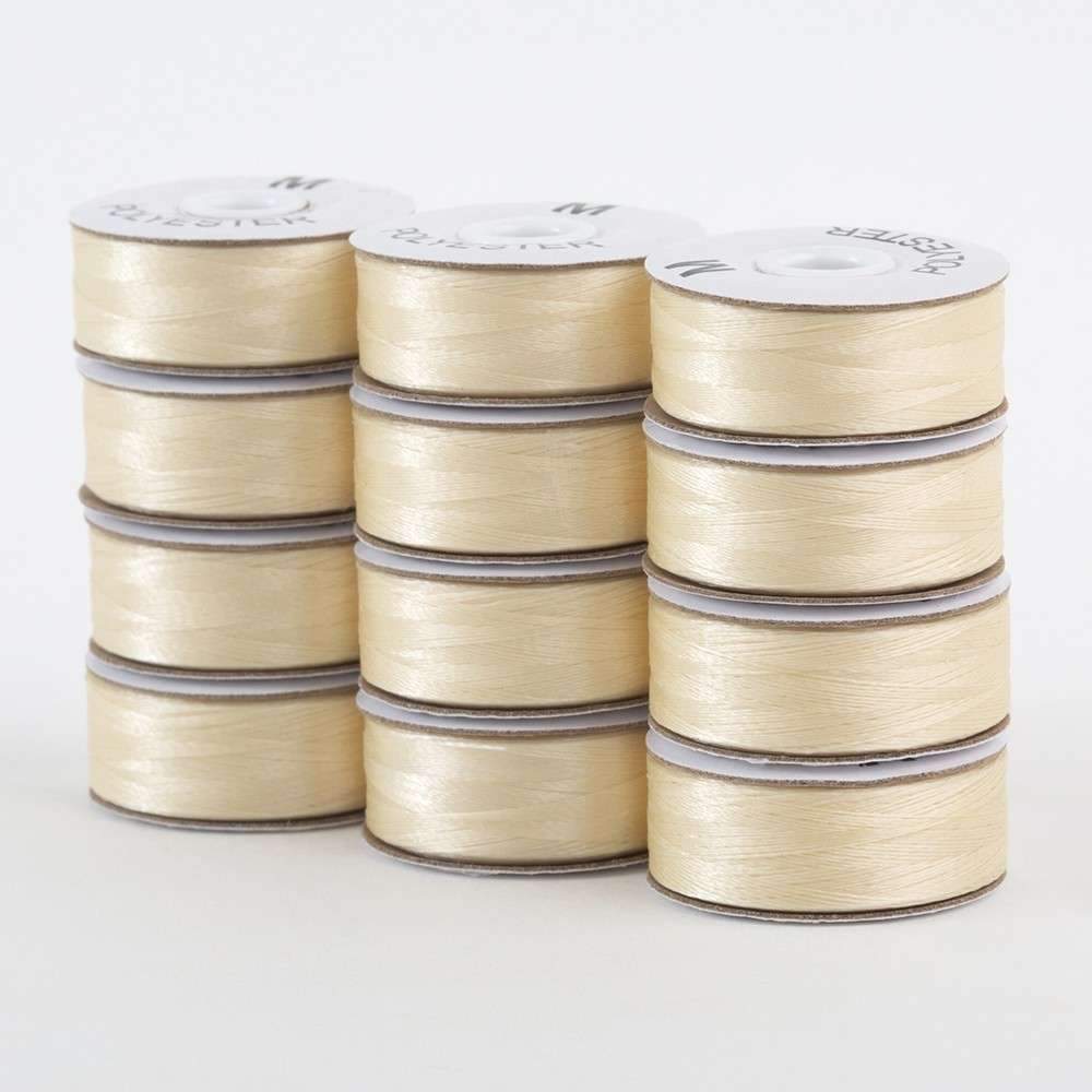 SuperBobs 12-Pack M-Style Cream Polyester Bobbins - A Must-Have for Crafting!