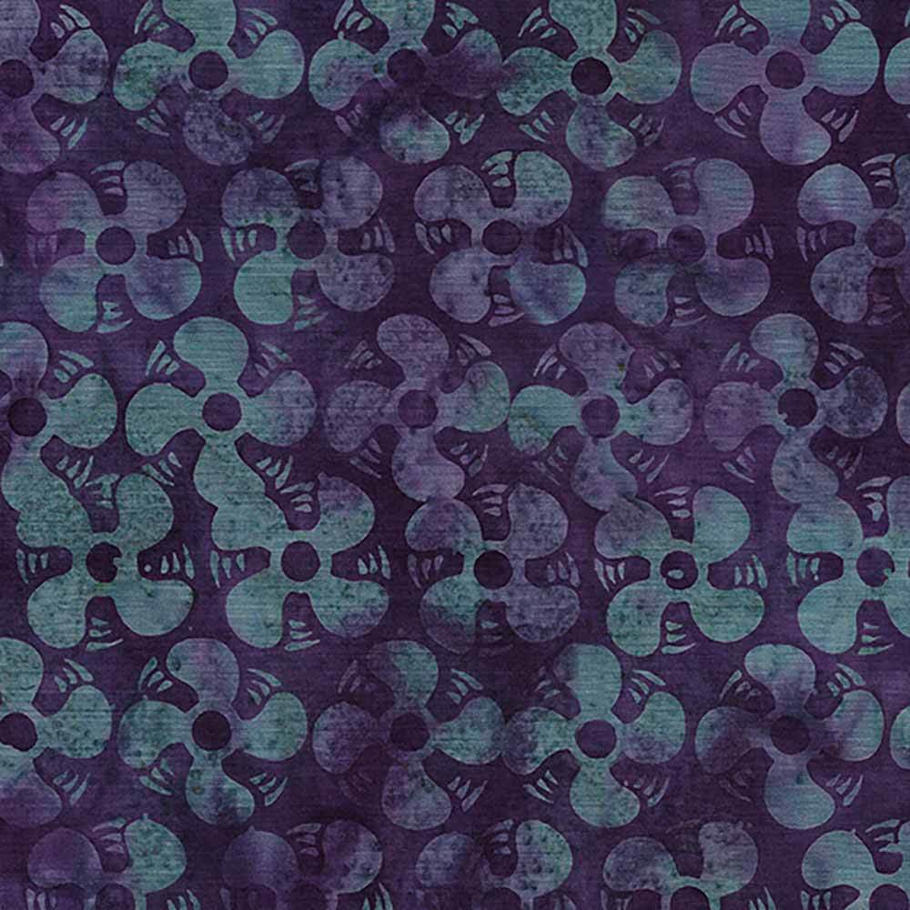 Island Batiks Fan in Stunning Purple Hyacinth - Yardage