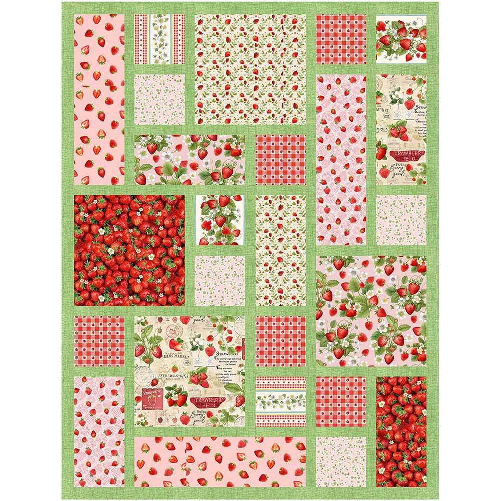 Berry Sweet Quarter Tiles Quilt Kit by Ladee Bug Design - Timeless Treasures: A Sweet Quilting Delight!