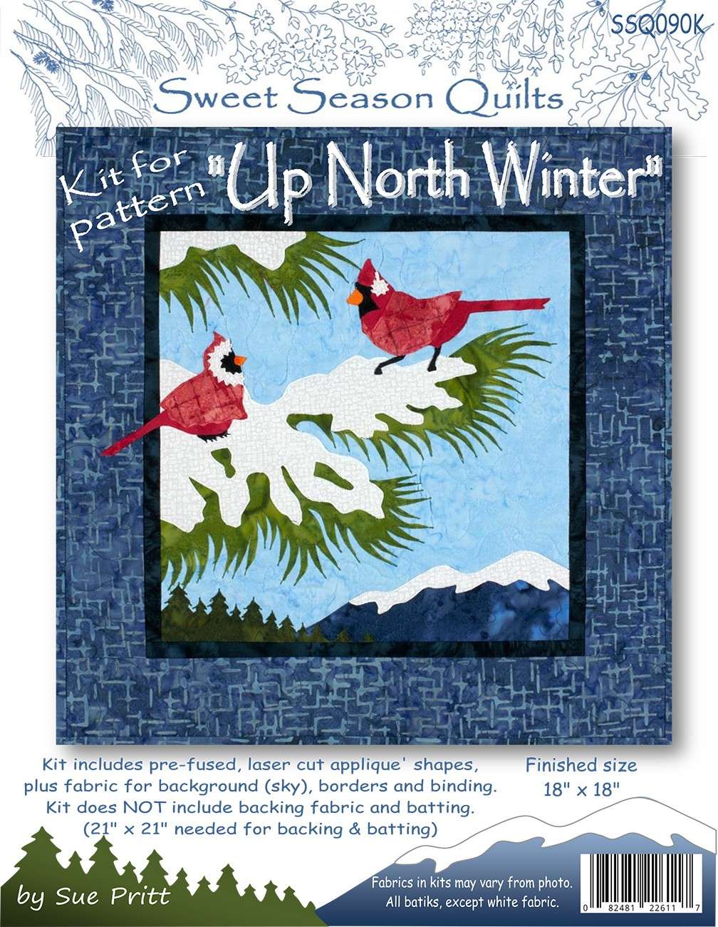 Up North Winter Precut Fusible Laser Kit: A Festive Quilting Delight by Sue Pritt of Sweet Season Quilts