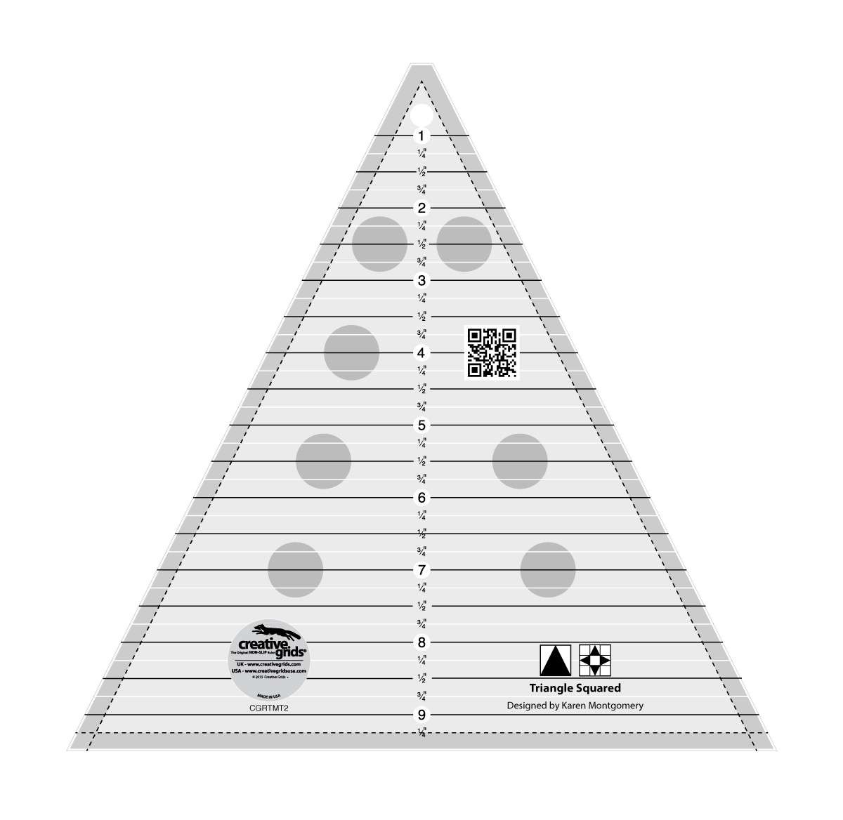 Creative Grids 9-1/2in Triangle Squared Quilt Ruler: Your Creative Quilting Essential!