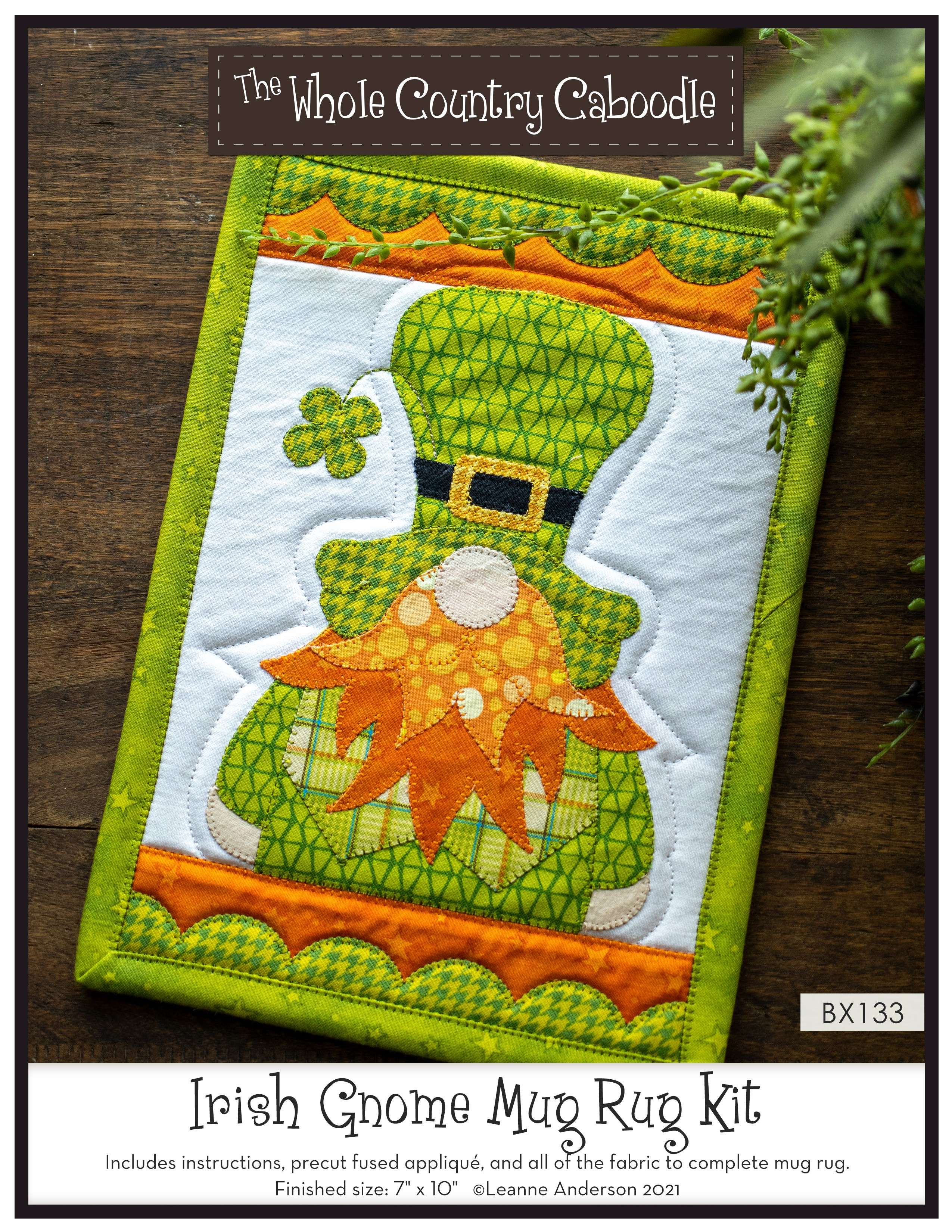 Enchanting Irish Gnome Mug Rug Kit - A Sewing Delight!