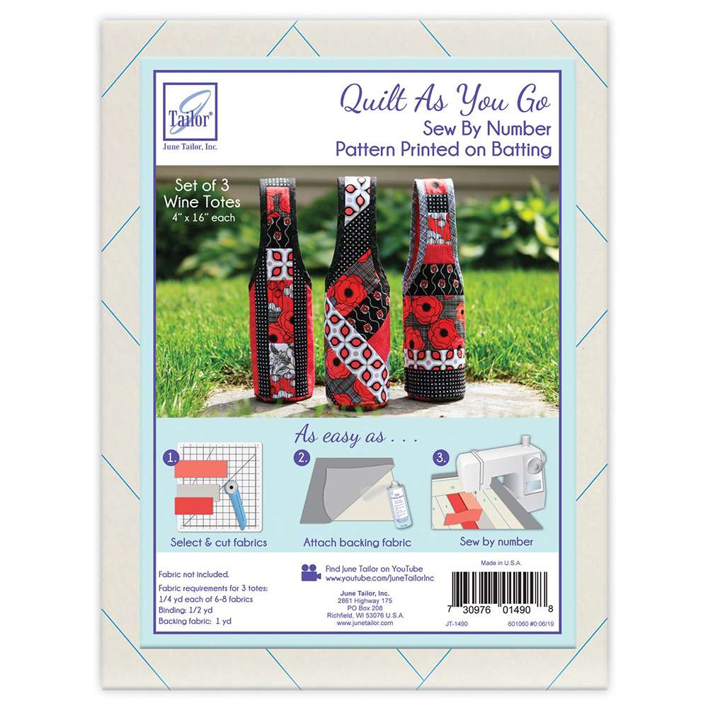 June Tailor's Irresistible Quilt As You Go Wine Totes Pattern