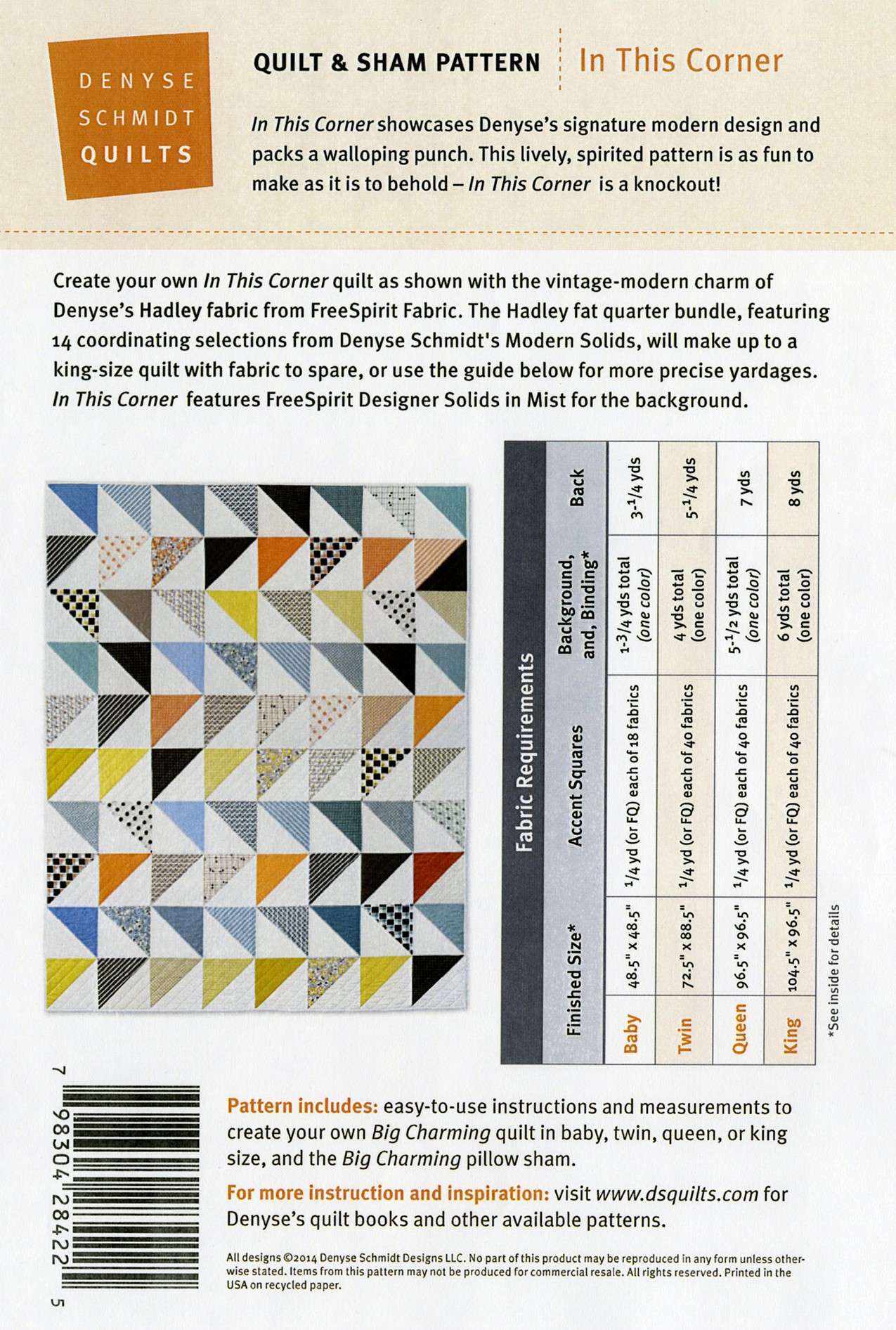 Denyse Schmidt's Stunning In This Corner Quilt Pattern