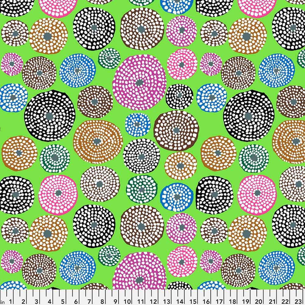FreeSpirit - Kaffe Fassett Collective Lime Disks Fabric Yardage: A Colorful Creative Delight!