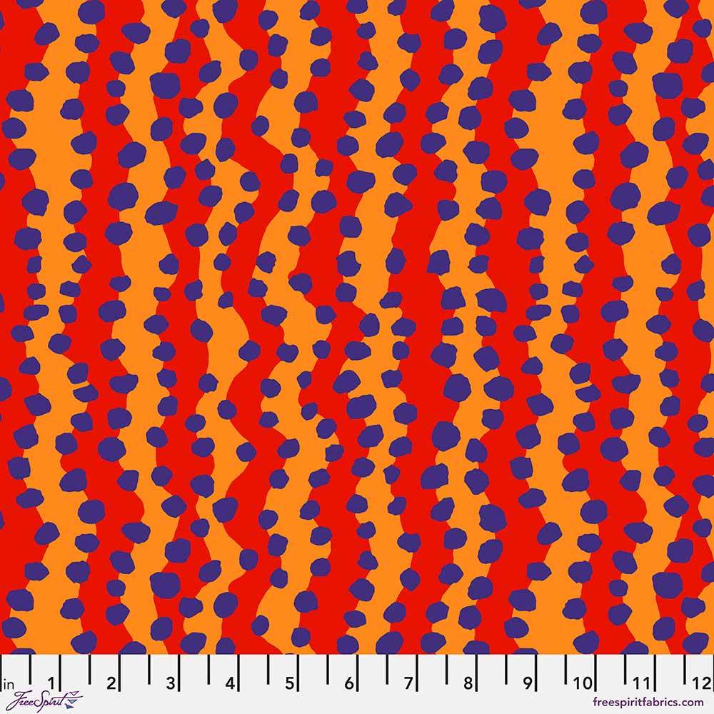 FreeSpirit's Brandon Mably for Kaffe Fassett Collective - Stunning Red Bubble Stripe Fabric by the Yard