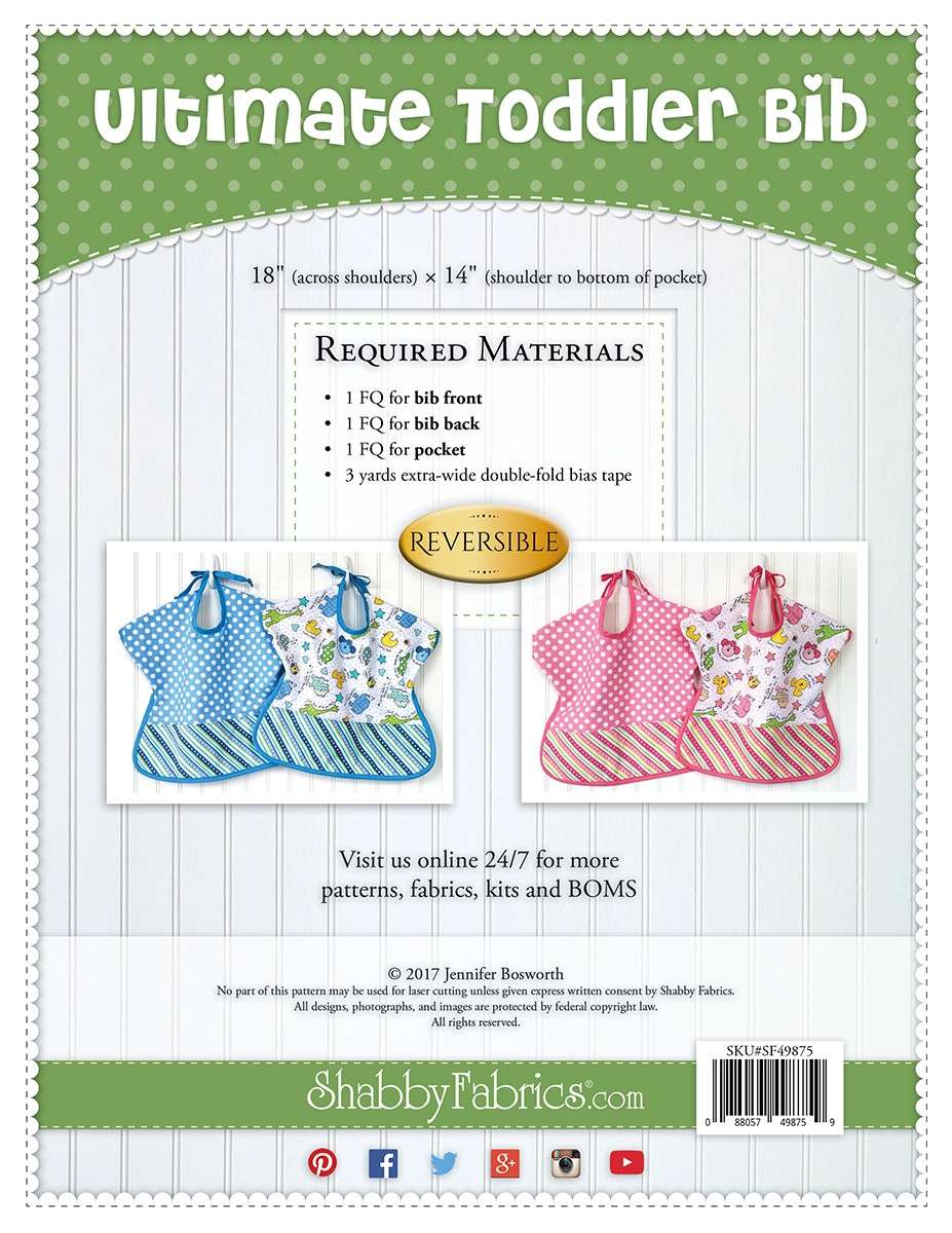 Shabby Fabrics' Ultimate Toddler Bib Pattern - A Must-Have!