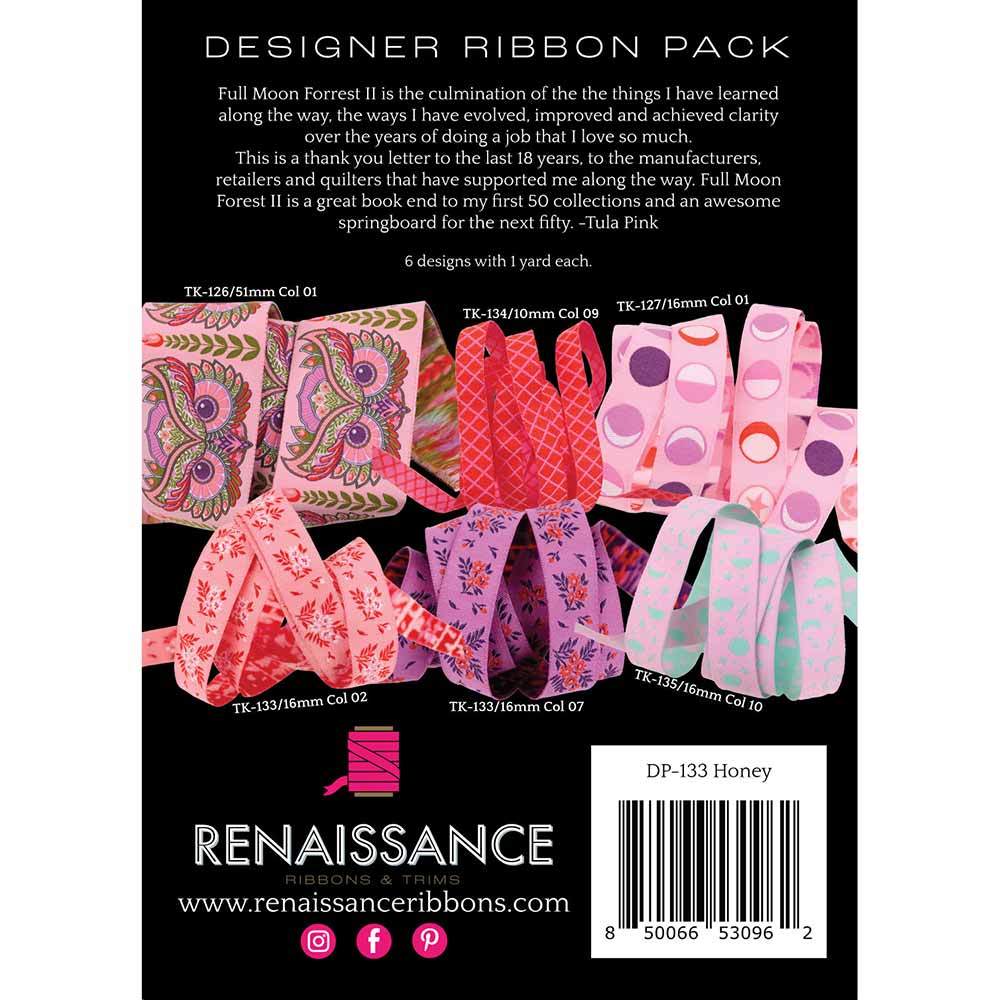 Tula Pink's Enchanting Full Moon Forest II Designer Pack of 6 Honey Ribbons - 1 Yard Each!