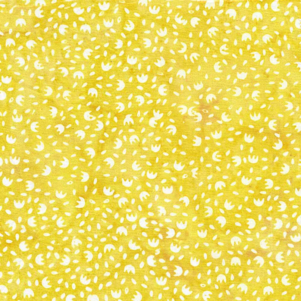 Island Batiks - Stunning Yellow Lemonade Flower Seeds Yardage