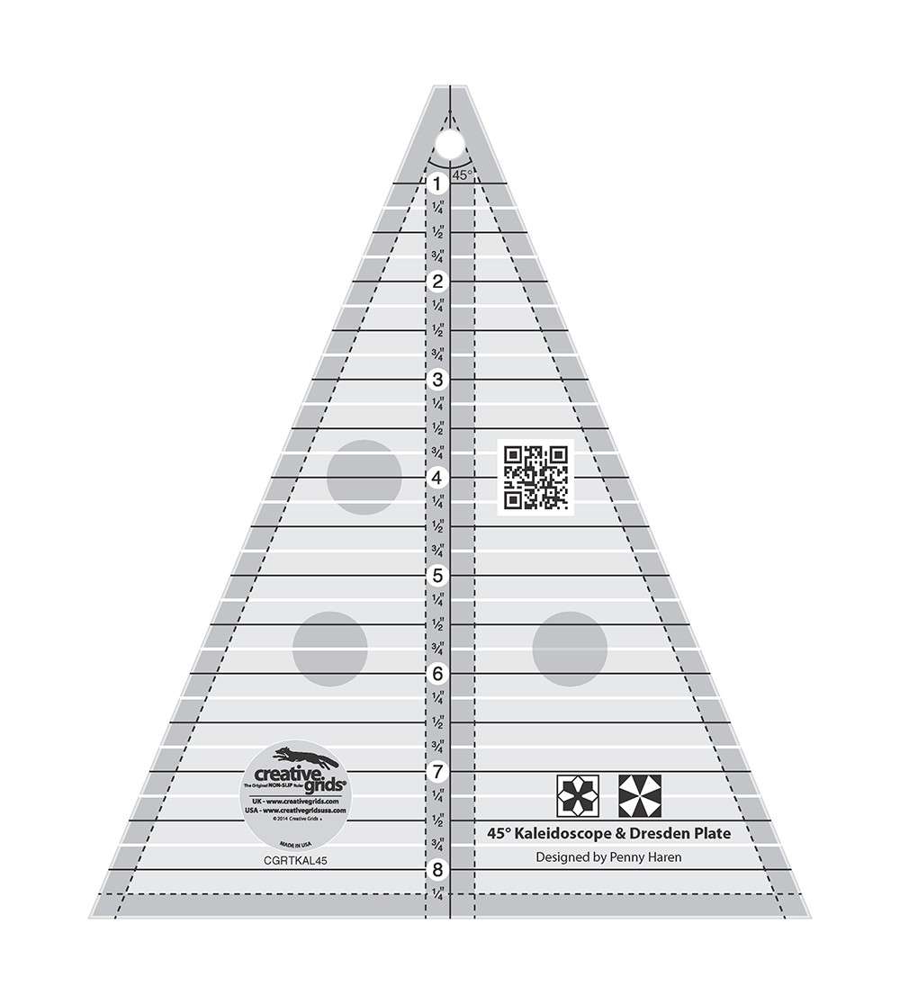 Creative Grids Kaleidoscope & Dresden Plate Triangle Quilting Ruler: A Must-Have for Quilters!