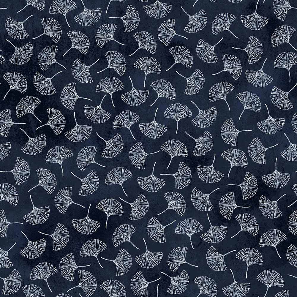 Windham Fabrics - Stunning Botanical Blues by Whistler Studios - Gingko Leaves in Ink - Yardage