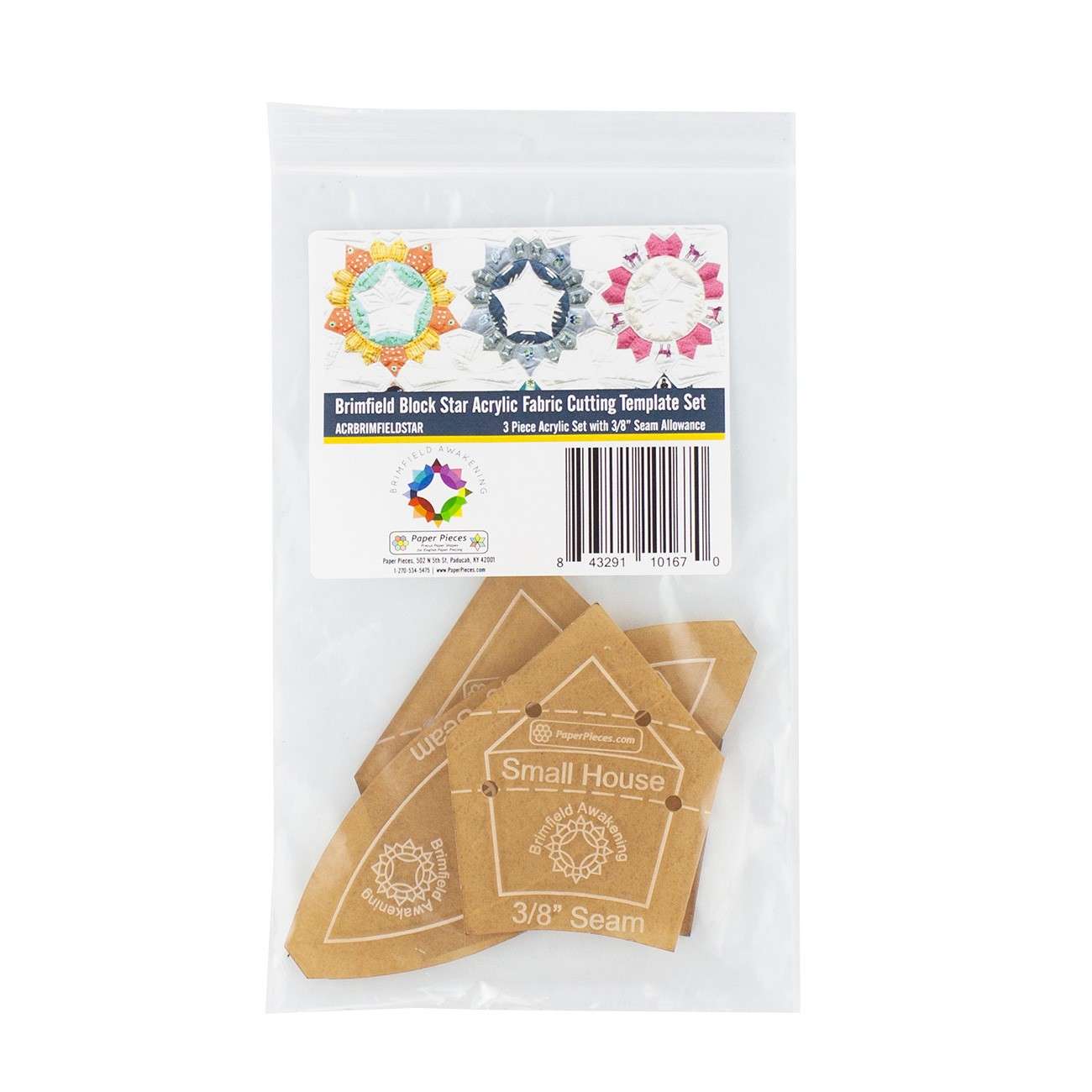 Amazing 3-Piece Acrylic Fabric Cutting Templates for Brimfield Block