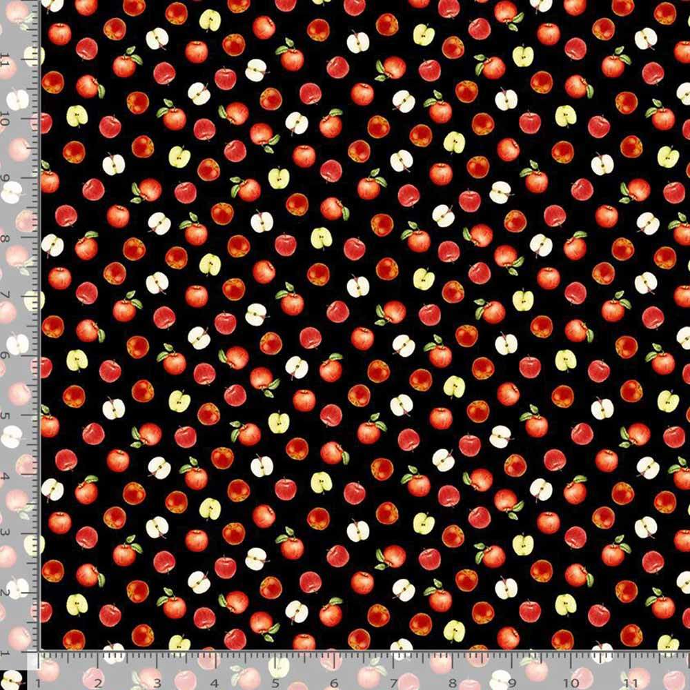 Timeless Treasure Mini Black Apples Fabric by the Yard - A Fruity Delight!