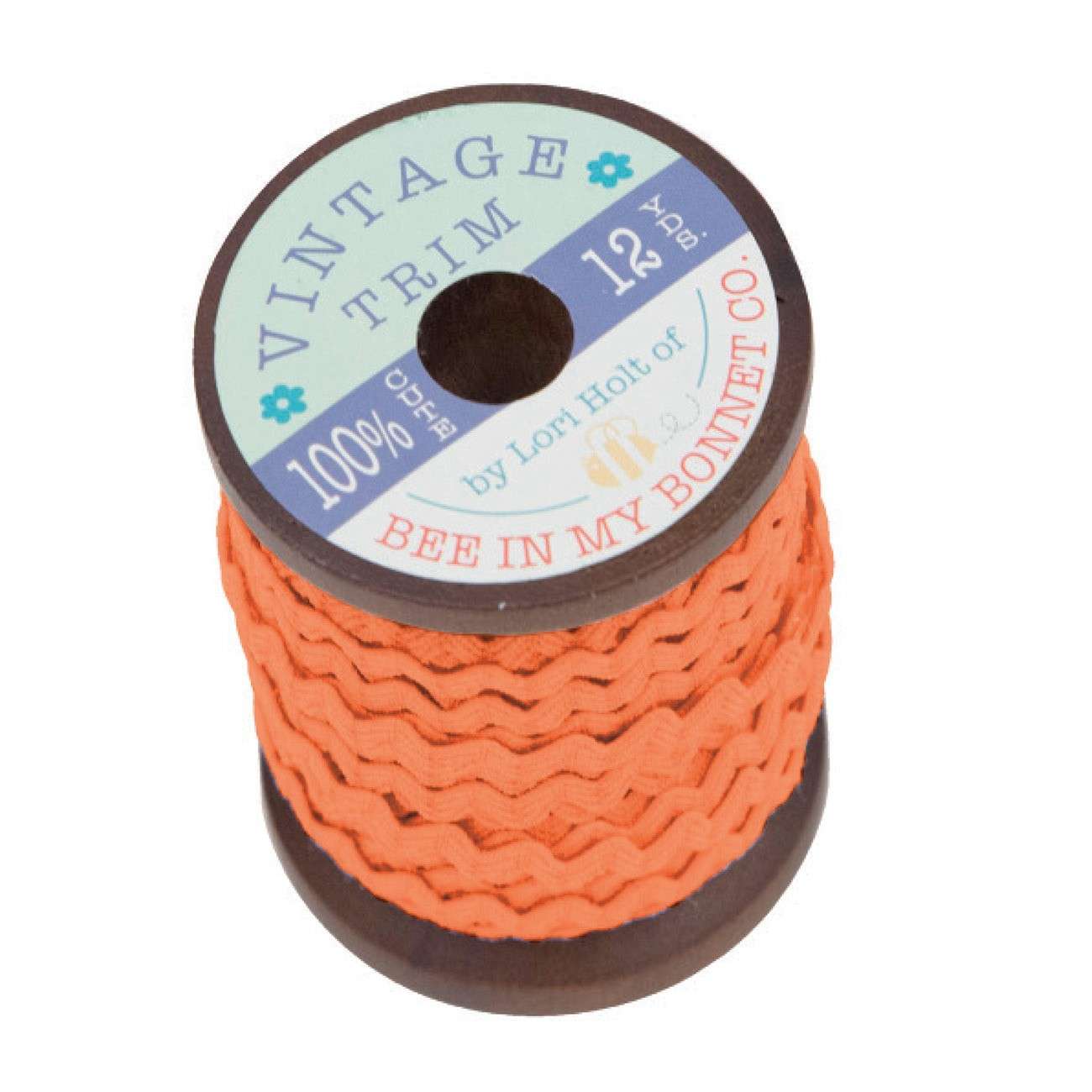 Gorgeous Vintage 1/4 - inch Pumpkin Trim on 12 - yard Wood Spool