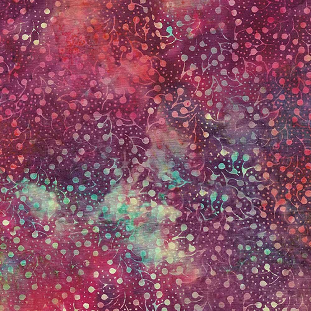 Island Batiks Berries Multi - Red, Green, Purple Tourmaline Yardage: A Colorful Delight!