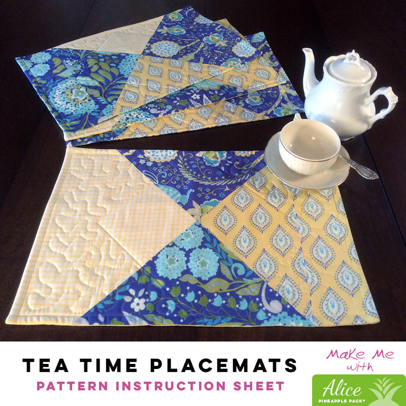 Alice Pineapple Pack Pattern Tea Time Placemats - Create a Charming Dining Setup!