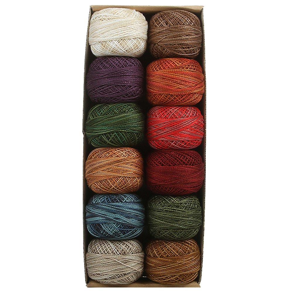 Valdani Variegated Pearl Cotton Ball Sz12 109yd: Artists' Palette Collection - A Colorful Delight!