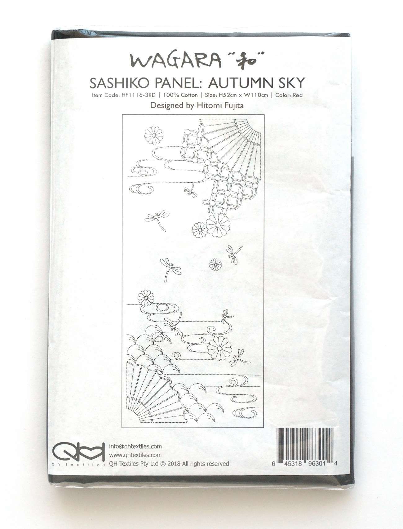Enchanting Wagara Sashiko Autumn Sky Navy Panel