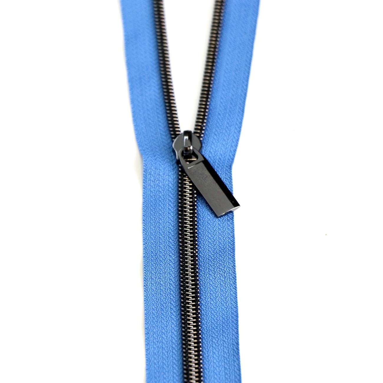 Gorgeous Blue Jean Gunmetal Zippers by the Yard