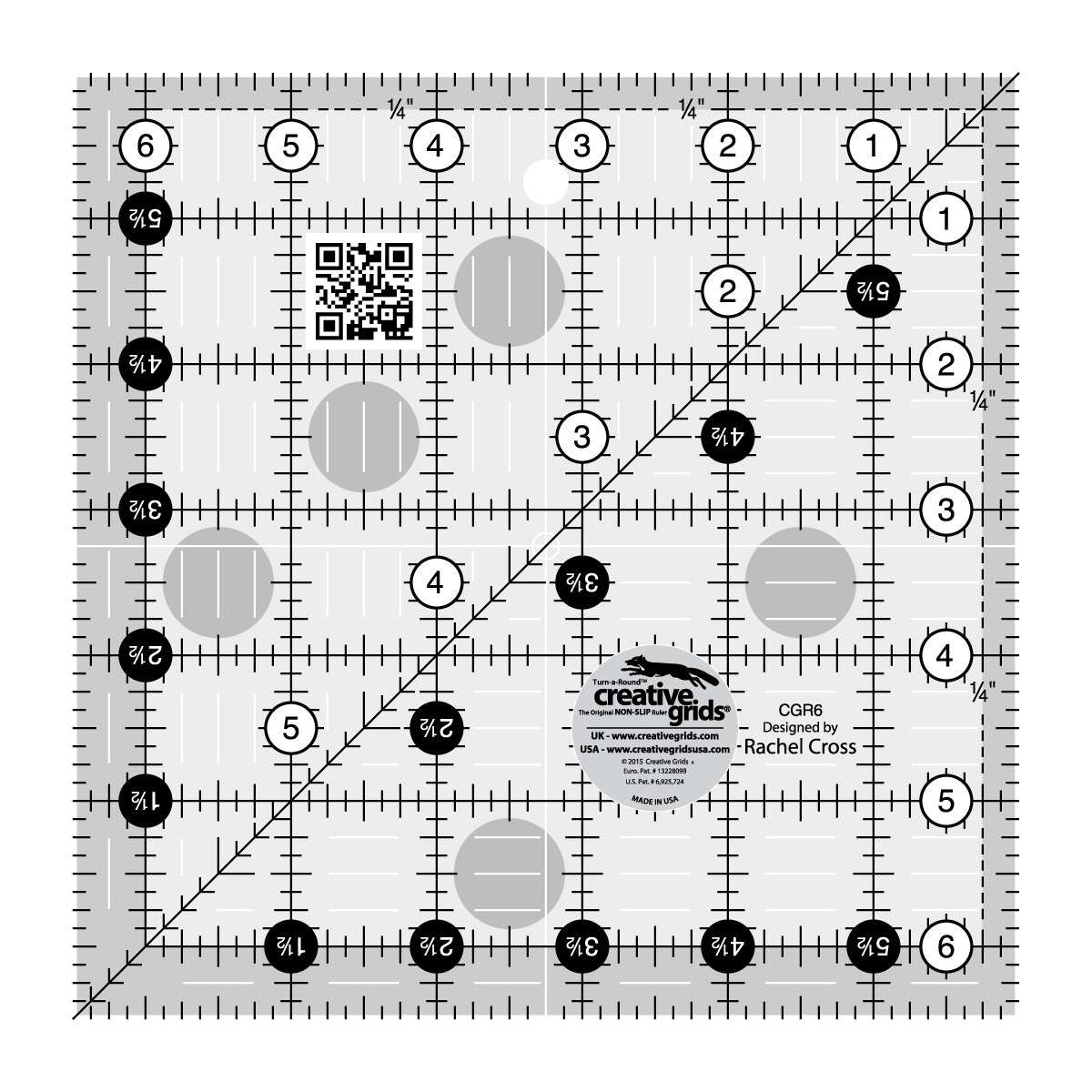 Creative Grids 6.5-Inch Square Quilting Ruler - A Must-Have for Quilters!