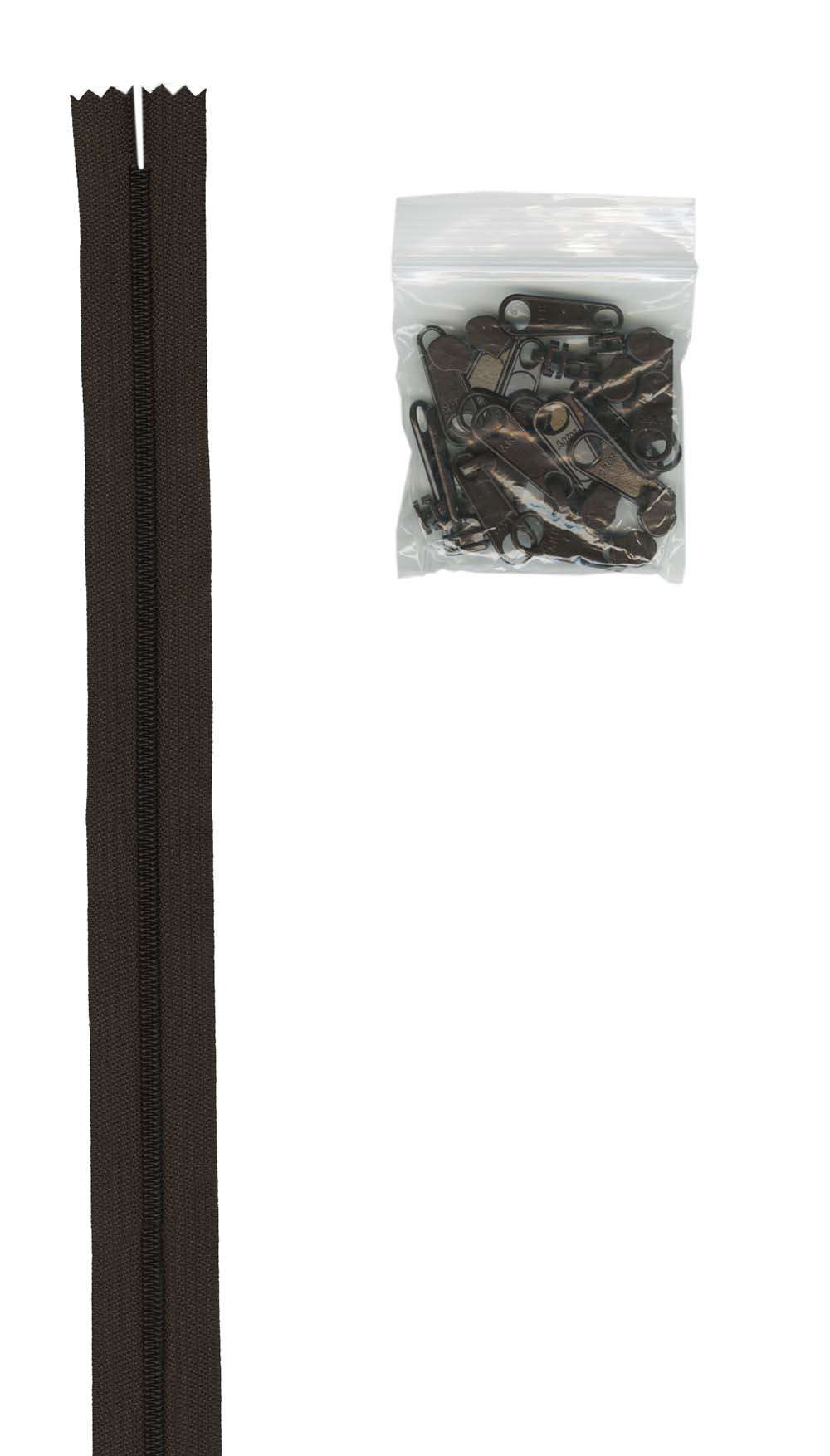 Get 4 Yards of 16mm #4.5 Zipper Chain with 16 Extra-Large Coordinated Sable Pulls Now!