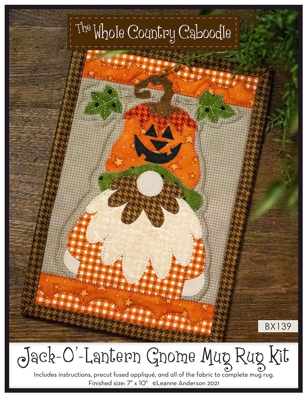 Enchanting Jack - O'-Lantern Gnome Mug Rug Kit