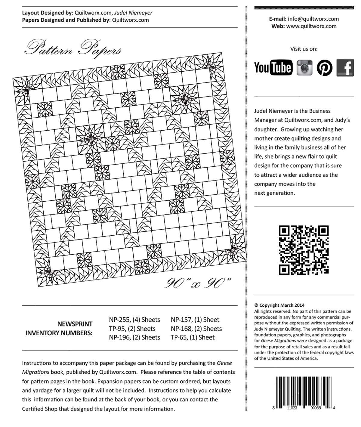 Judy Niemeyer's Geese Migrations Cover Foundation Paper Packs - A Must - Have for Quilters!