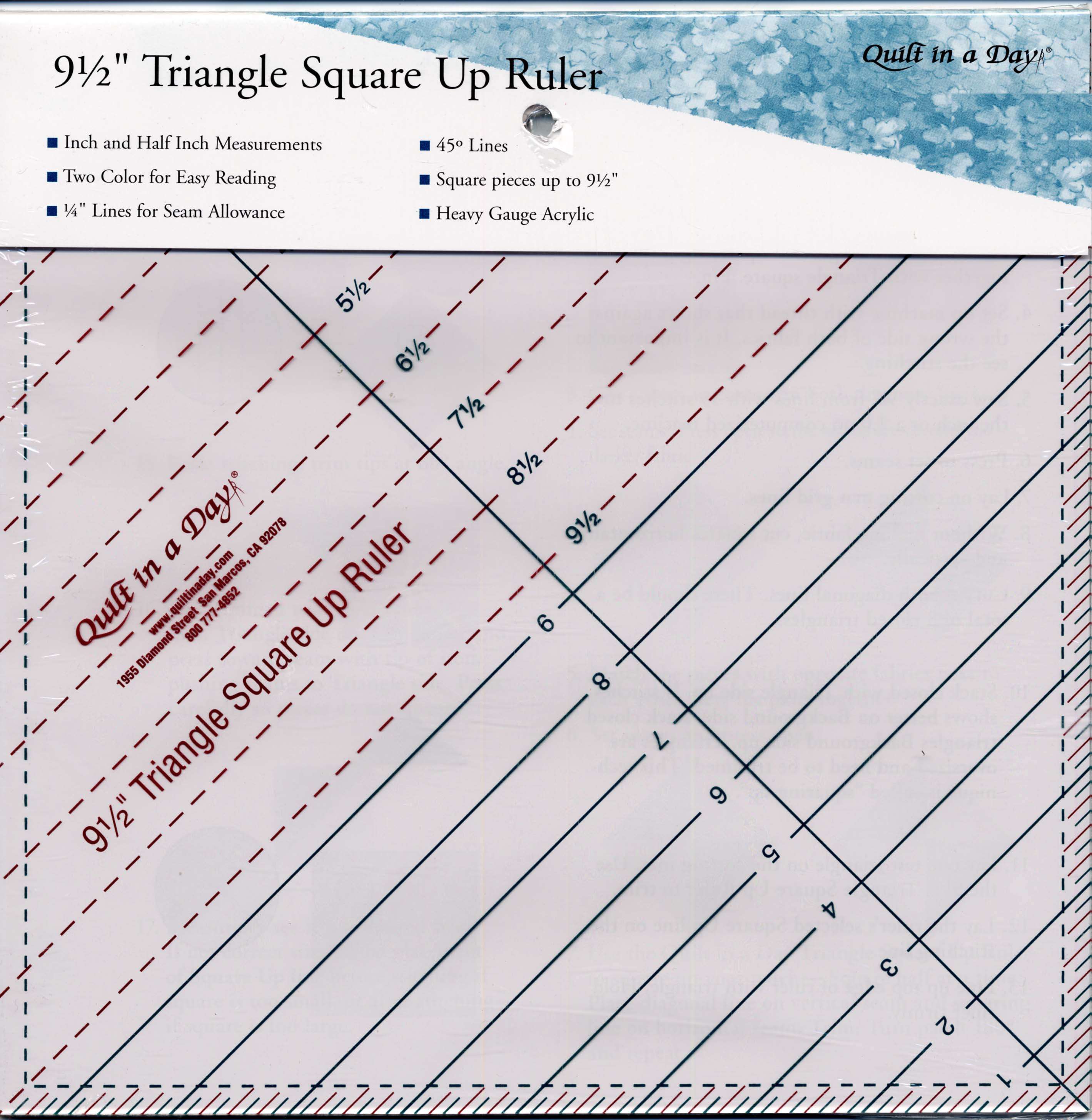 9 1/2in Triangular Square Up Ruler - Your Perfect Quilting Companion (Previously Item 2023CC)