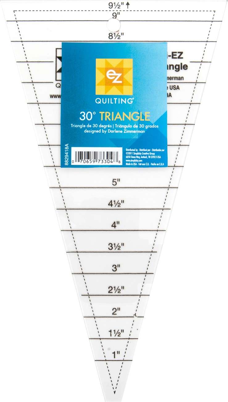Simpli-EZ 9-1/2in 30 Degree Triangle Ruler - A Must-Have for Quilters!