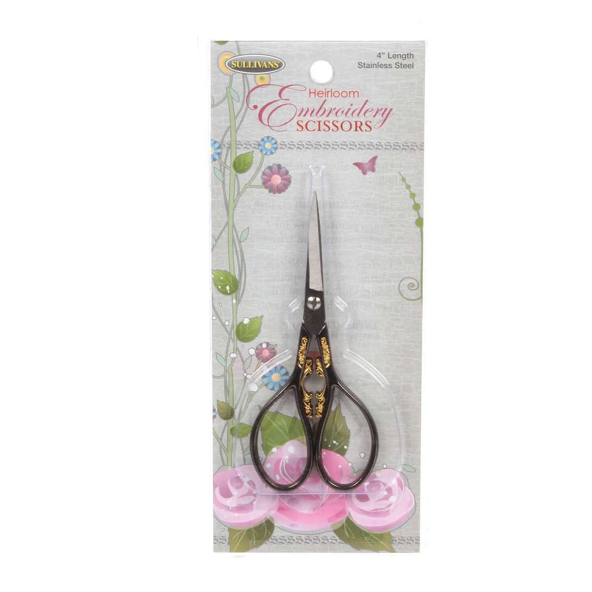 Exquisite Gunmetal and Gold Teardrop Handle Heirloom Embroidery Scissors - A Must - Have for Crafters!