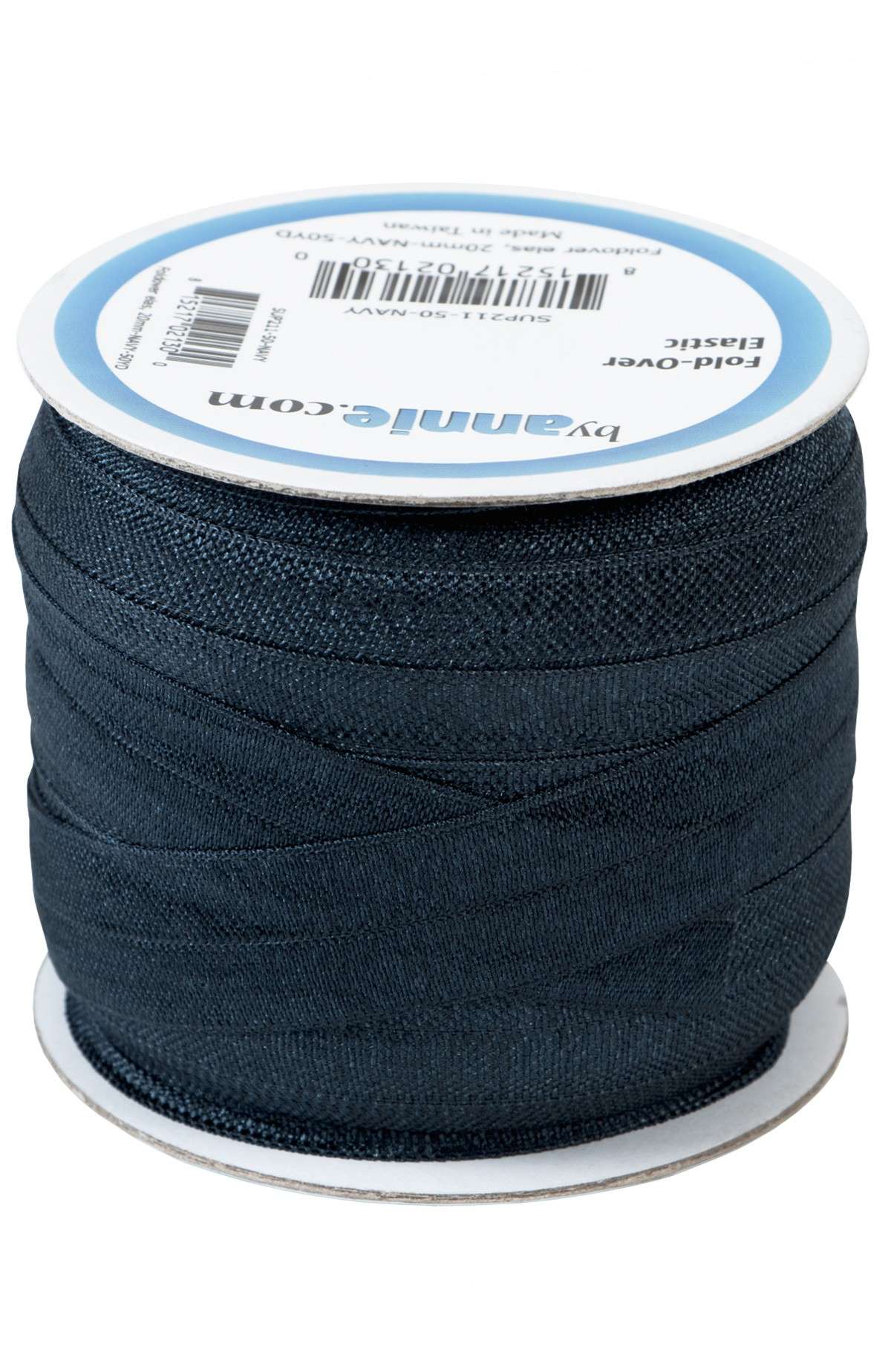 Navy 3/4in x 50yd Fold-over Elastic - Ideal for Your Projects!