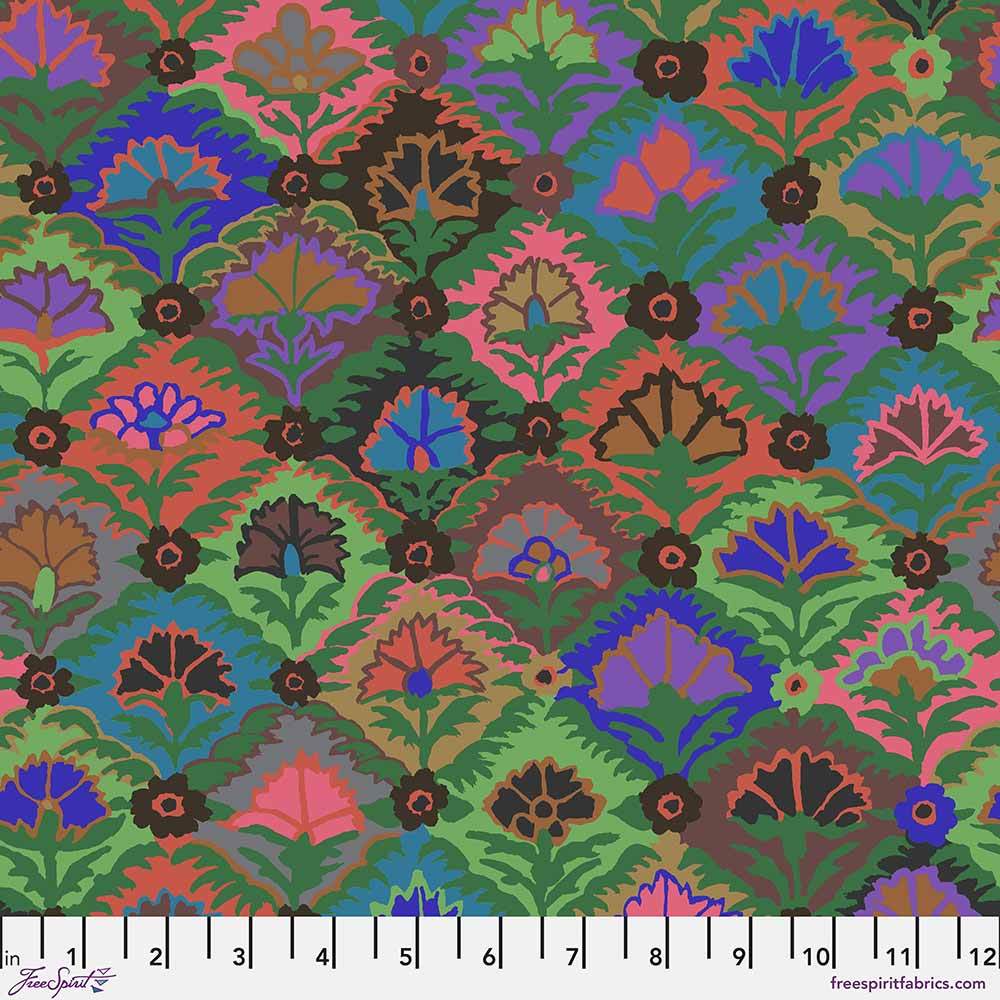 FreeSpirit's Kaffe Fassett Step Flower Dark Fabric Yardage - A Colorful Delight!