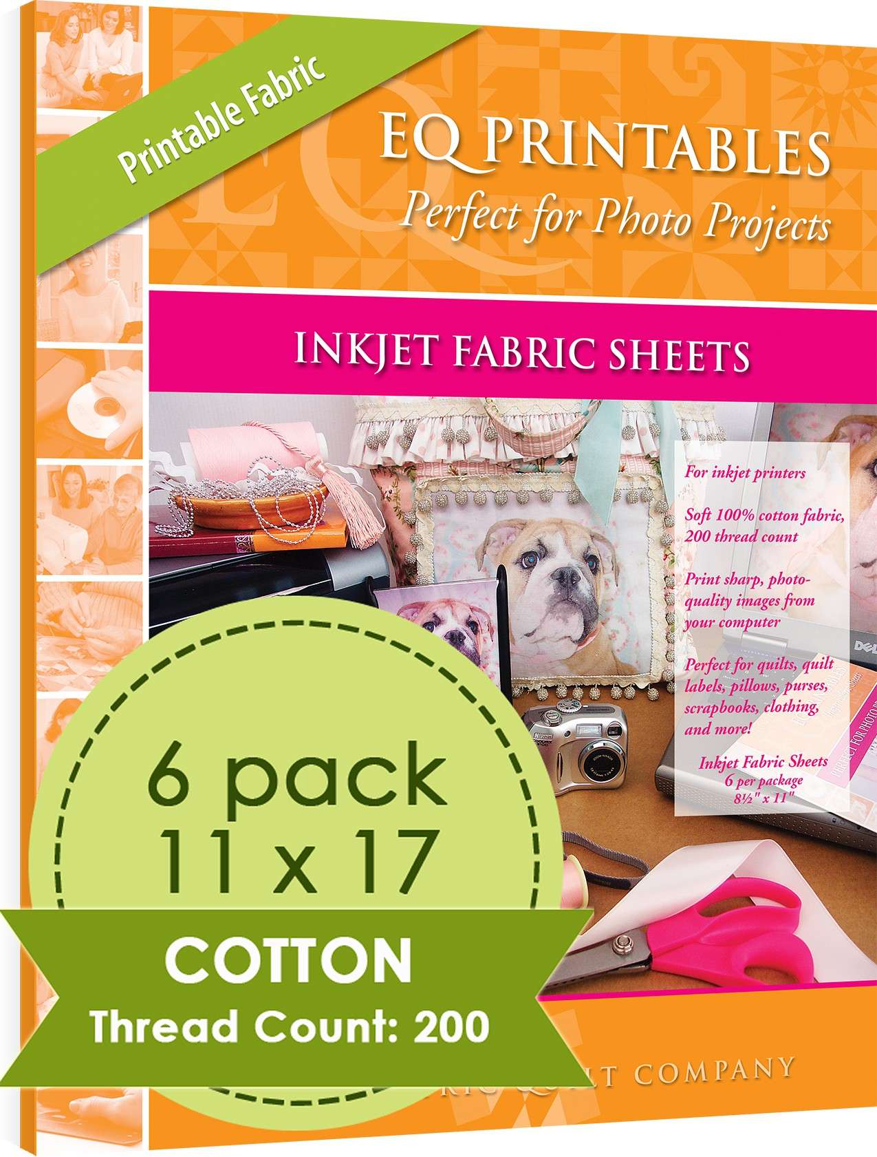 Printable Cotton Fabric Sheets - 6 Sheets per Pack