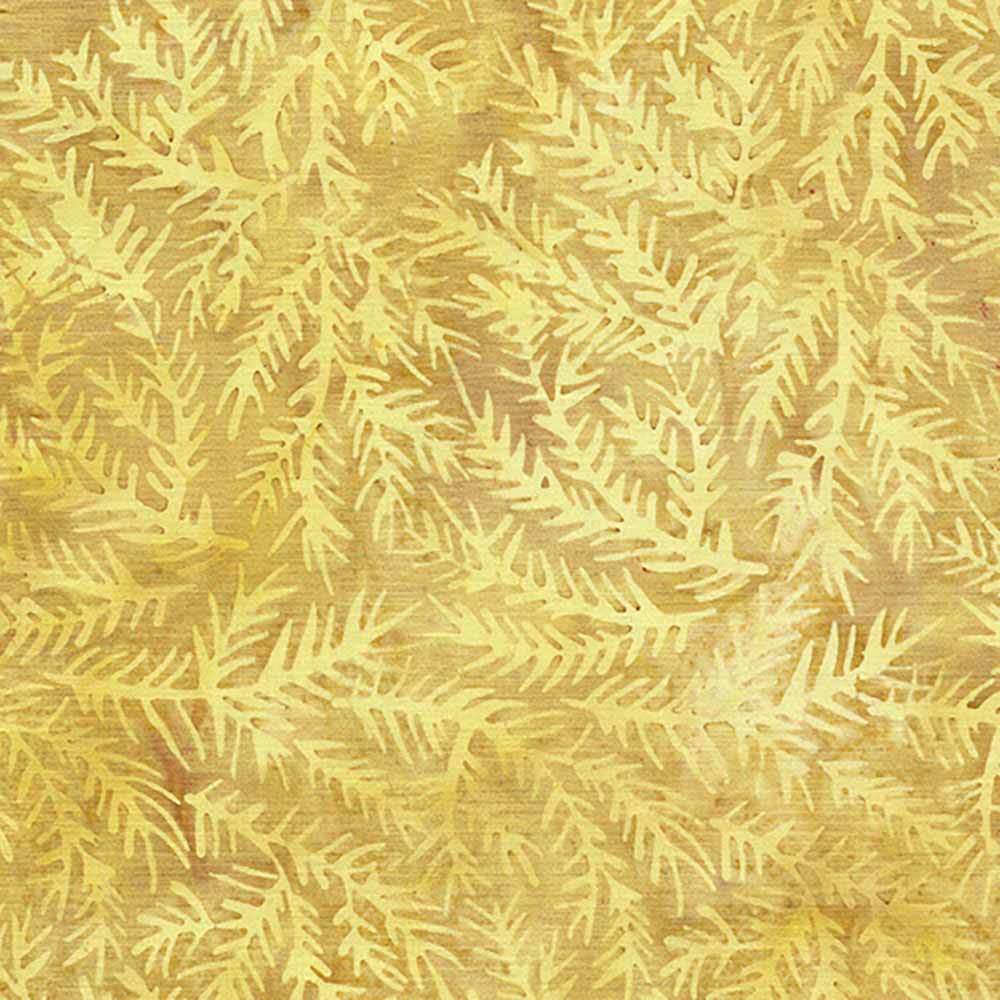 Island Batiks Sprig - Yellow Amber Yardage: Unleash Your Creativity!