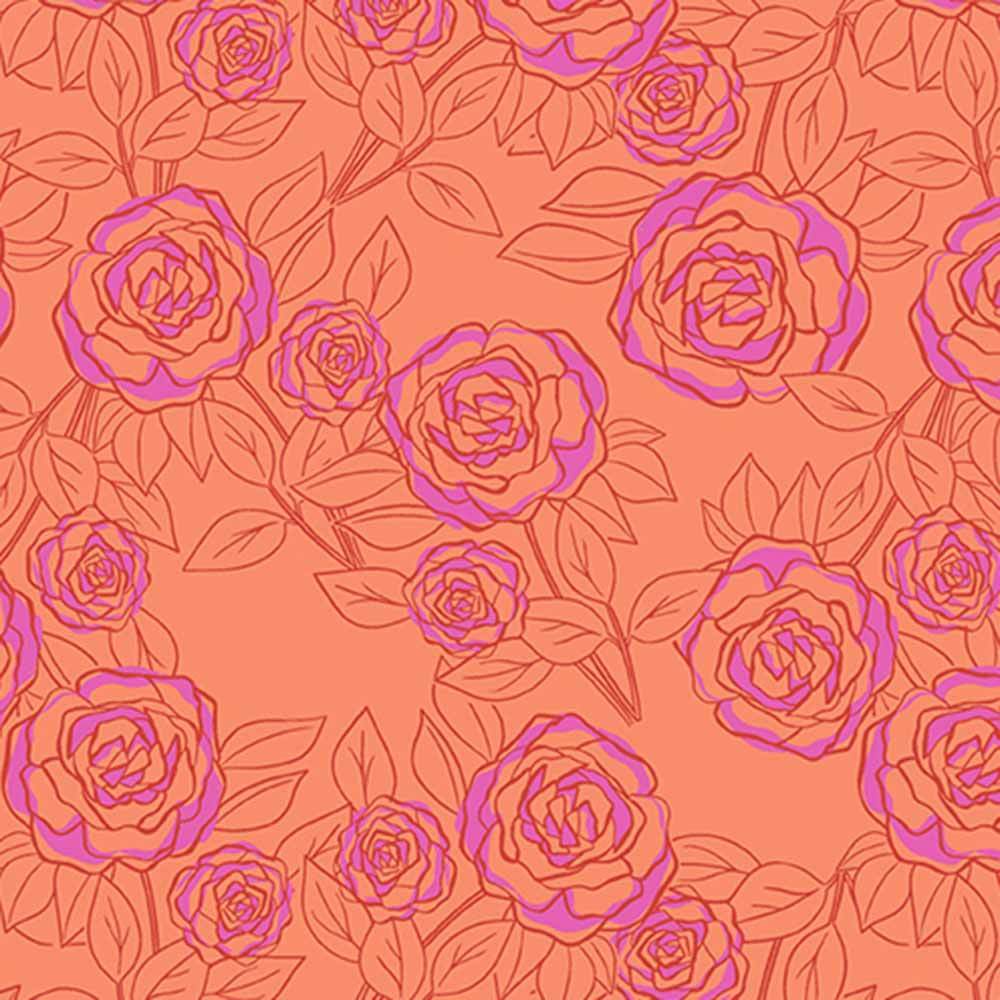 Andover Fabrics - Color Me Pretty by Stephanie Organes - Rose Bloom Coral Yardage: A Colorful Delight!