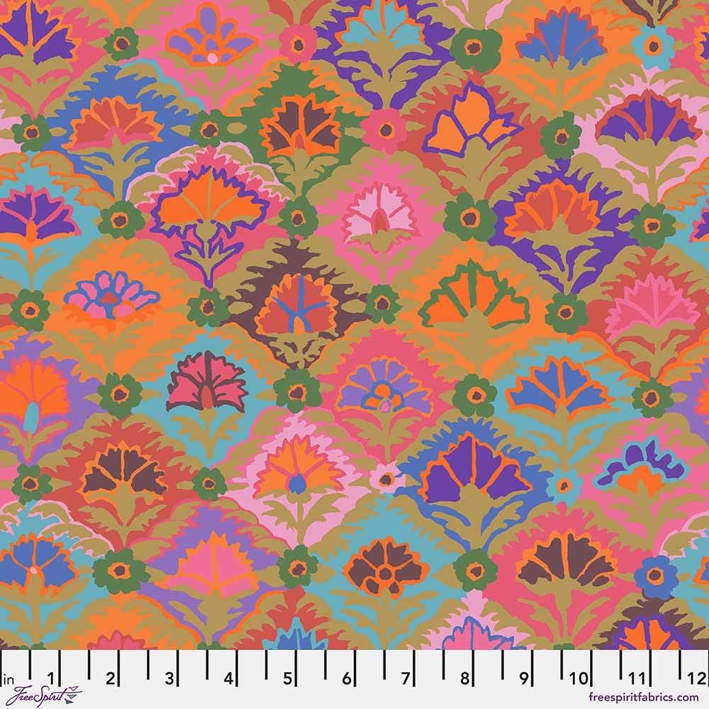 FreeSpirit - Kaffe Fassett's Step Flower in Khaki - Yardage Fabric from Kaffe Fassett Collective