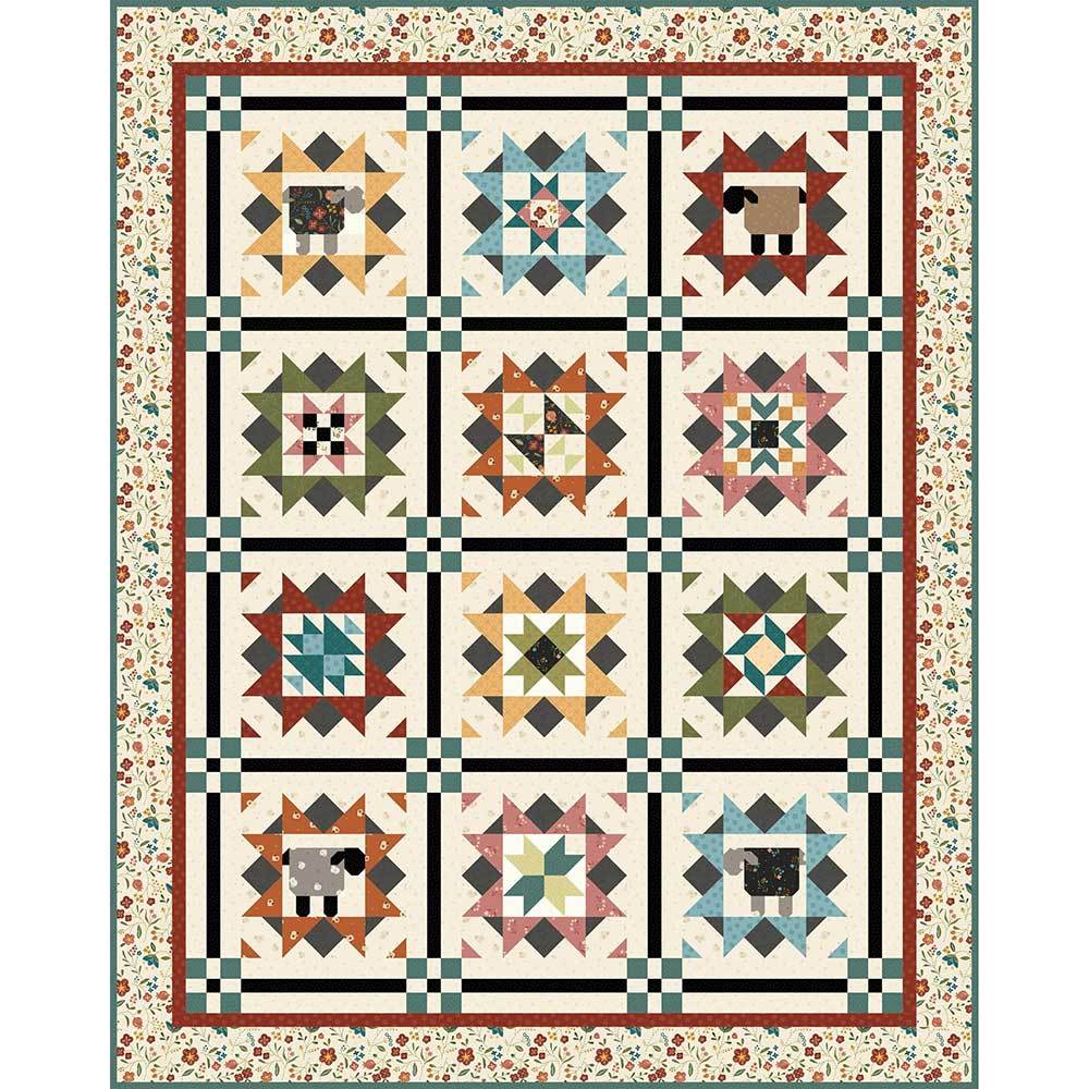 Woolly Whims Lamb Farm Quilting Kit - Marcus Fabrics Block of the Month