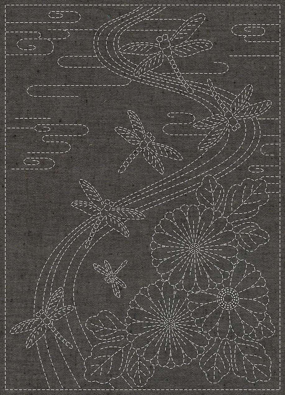 Enchanting Sashiko Cloth - Yarn Dyed Nep Twilight Dragonfly Brown