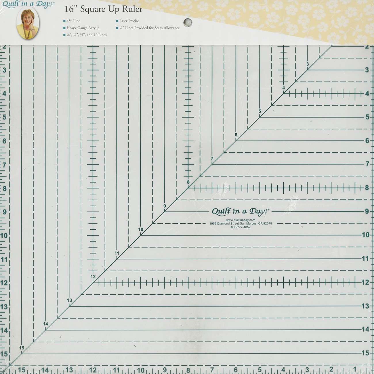 Quilt In A Day's Stunning 16-Inch Square Ruler