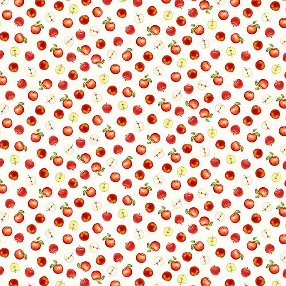 Timeless Treasures Mini Apple Cream Yardage - A Fruity Delight!