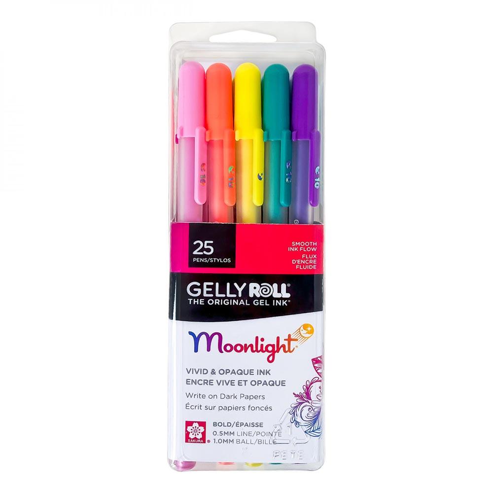 Gelly Roll Retractable Moonlight 10 Bold - 25 Piece Colorful Pen Set